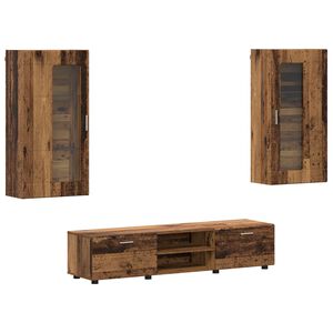vidaXL Conjunto de mueble de TV con caj&oacute;n FLORIN 3 pcs Madera vieja