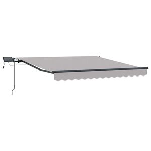 vidaXL Toldo Retr&aacute;ctil Manual Gris claro 300 x 250 cm tela