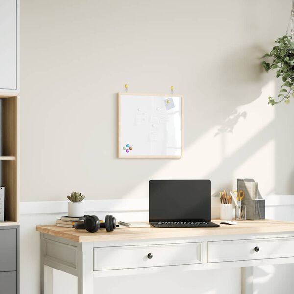 vidaXL Pizarra blanca magn&eacute;tica con marco de madera de pino 40x40 cm