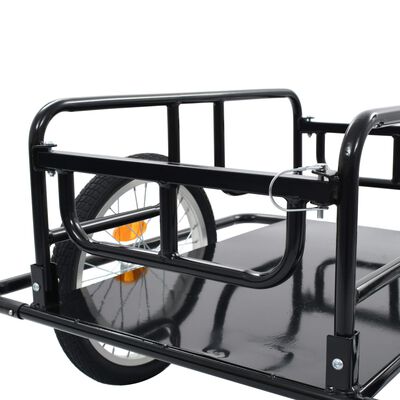 vidaXL Remolque para bicicletas acero negro 130x73x48,5 cm