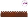 vidaXL Bordes para c&eacute;sped 10 uds. 103 x 0,05 x 22 cm Acero oxidado