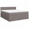 vidaXL Cama box spring con colch&oacute;n tela gris taupe 180x200 cm