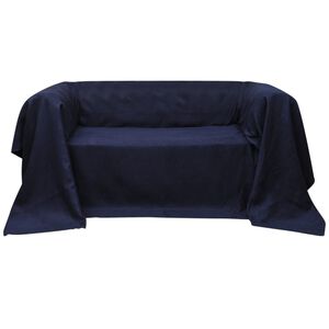 Funda color az&uacute;l marino para sof&aacute; de micro-gamuza, 140 x 210 cm