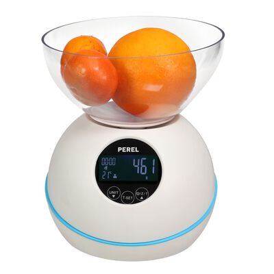 Perel Báscula de cocina digital blanco 5 kg