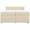 vidaXL Cama box spring con colch&oacute;n tela color crema 200x200 cm