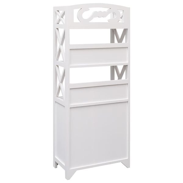 vidaXL Mueble de baño madera de paulownia blanco 46x24x116 cm