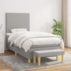 vidaXL Cama box spring con colch&oacute;n tela gris claro 90x200 cm