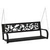 vidaXL Banco balanc&iacute;n de jard&iacute;n 125 cm acero y pl&aacute;stico negro