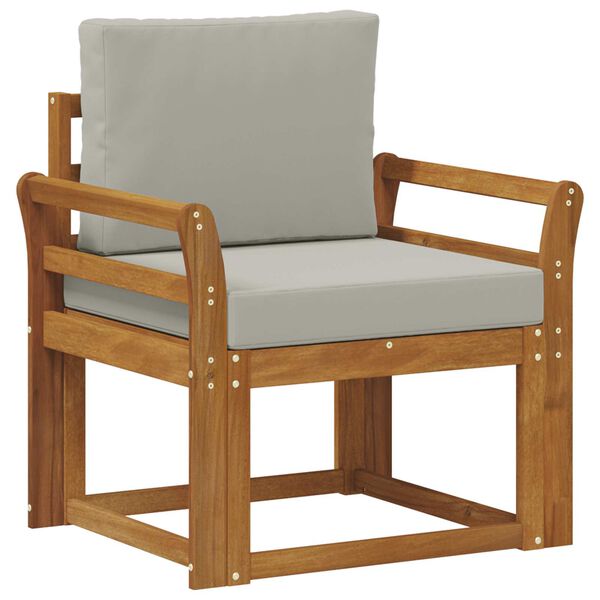 vidaXL Sof&aacute; de exterior Madera de Acacia S&oacute;lida y Poli&eacute;ster