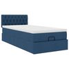vidaXL Cama otomana con colch&oacute;n azul 90x200 cm tela