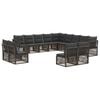 vidaXL Conjunto de sof&aacute;s de jard&iacute;n 13 pcs Gris rat&aacute;n sint&eacute;tico