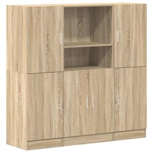 vidaXL Set de muebles de cocina 3 pzas madera ingenier&iacute;a roble sonoma
