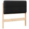 vidaXL Cabecero tapizado Marr&oacute;n y Negro 90 cm Madera de pino macizo