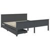 vidaXL Estructura de cama 2 cajones madera pino gris oscuro 200x200 cm