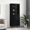 vidaXL Aparador alto 2 pcs Roble Negro Madera de ingenier&iacute;a