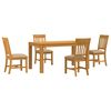 vidaXL Conjunto de comedor 5 uds. Beige Madera de Roble S&oacute;lido