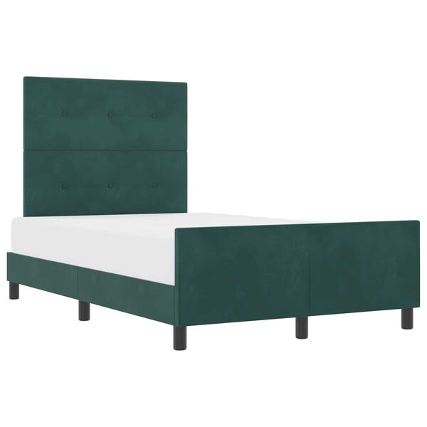 vidaXL Cama tipo Box Spring Verde oscuro 120 x 200 cm Terciopelo
