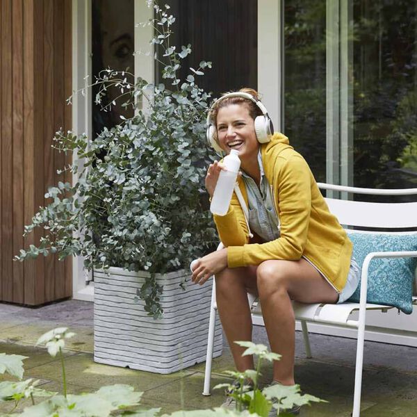 Capi Maceta cuadrada Nature Row 40x40 cm color marfil PKRWI903