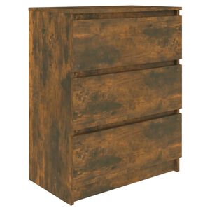 vidaXL Aparador madera contrachapada color roble ahumado 60x35x76 cm