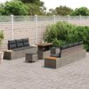 vidaXL Conjunto de sof&aacute;s de jard&iacute;n 10 pcs Gris rat&aacute;n sint&eacute;tico