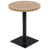 vidaXL Mesa de bar bistr&oacute; MDF y acero redonda 60x75 cm color roble