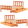 vidaXL Estructura de cama sin colch&oacute;n madera maciza marr&oacute;n 75x190 cm