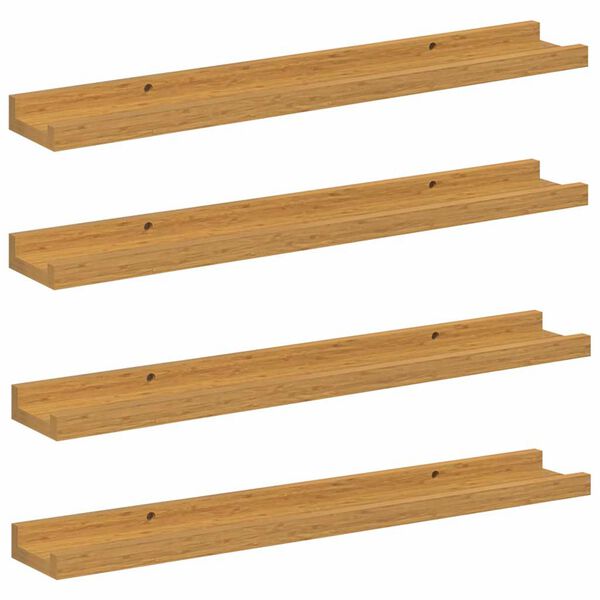 vidaXL Estante de pared 4 pcs Beige 60 x 9 x 3 cm Madera de ingenier&iacute;a