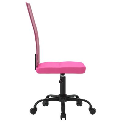 vidaXL Silla de oficina regulable en altura tela de malla rosa