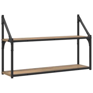 vidaXL Estante de pared Montada en la pared Roble artisan metal PB