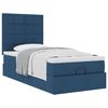 vidaXL Estructura de cama otomana con colch&oacute;n tela azul 80x200cm