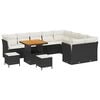 vidaXL Conjunto de sof&aacute;s de jard&iacute;n 12 uds. Negro rat&aacute;n sint&eacute;tico