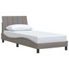 vidaXL Estructura de cama sin colch&oacute;n Hanko tela gris taupe 80x200 cm