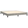 vidaXL Cama box spring colch&oacute;n y LED terciopelo gris claro 160x200 cm