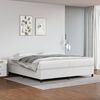 vidaXL Cama box spring con colch&oacute;n cuero sint&eacute;tico blanco 200x200 cm