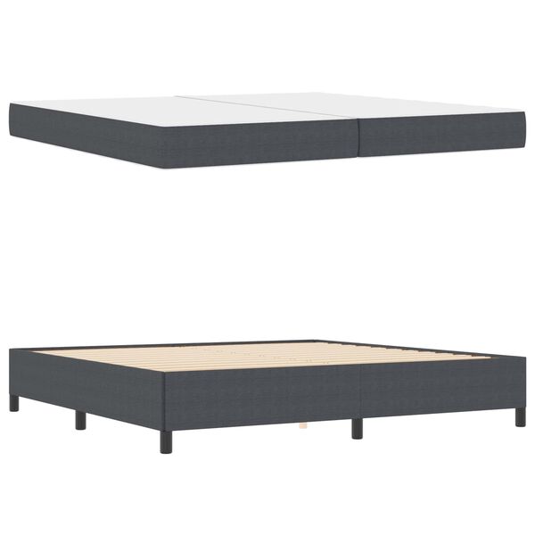 vidaXL Estructura de cama con colch&oacute;n Gris oscuro 200 x 200 cm tela