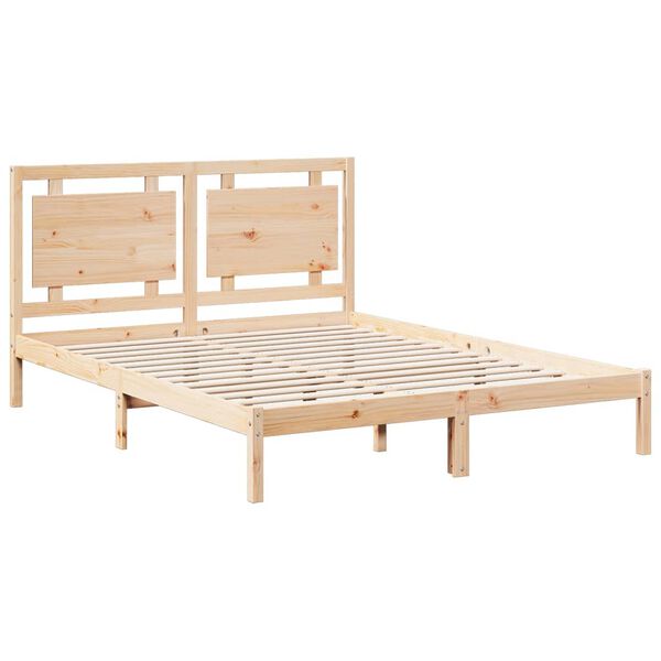 vidaXL Cama extralarga sin colch&oacute;n madera maciza 140x210 cm