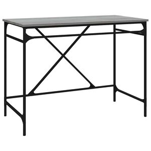 vidaXL Escritorio hierro madera contrachapada gris Sonoma 100x50x75 cm