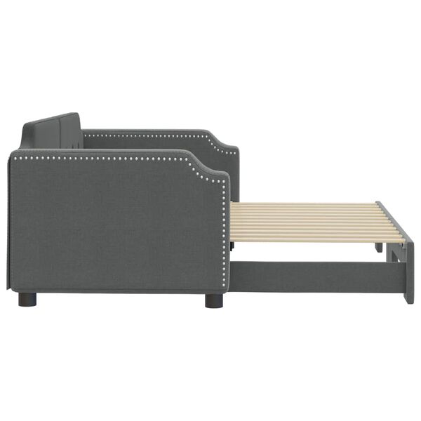 vidaXL Sofá cama nido tela gris oscuro 90x190 cm