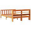 vidaXL Estructura cama con cabecero madera pino marr&oacute;n cera 140x190 cm