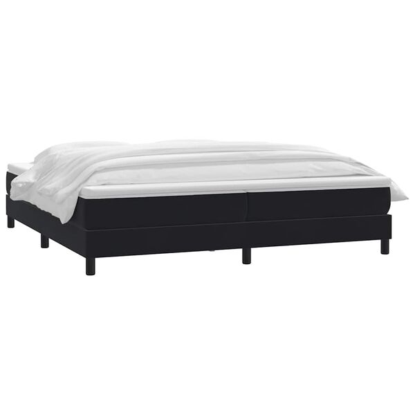 vidaXL Cama box spring con colch&oacute;n terciopelo negro 180x210 cm