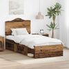 vidaXL Estructura de cama con cabecera Madera vieja 90 x 190 cm