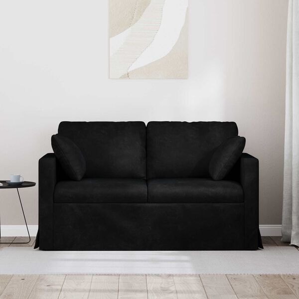 vidaXL Sof&aacute; Negro 138 x 78 x 80 cm Terciopelo