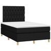 vidaXL Cama box spring con colch&oacute;n y luces LED tela negro 120x190 cm