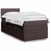 vidaXL Cama box spring con colch&oacute;n tela marr&oacute;n oscuro 90x190 cm
