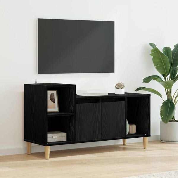 vidaXL Gabinete de TV Roble Negro 100 x 35 x 55 cm