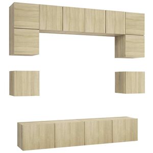 vidaXL Juego de muebles de sal&oacute;n 8 piezas roble Sonoma