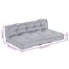 vidaXL Coj&iacute;n para Sof&aacute; Pallet 2 pcs Gris 120 x 80 x 38 cm Tela