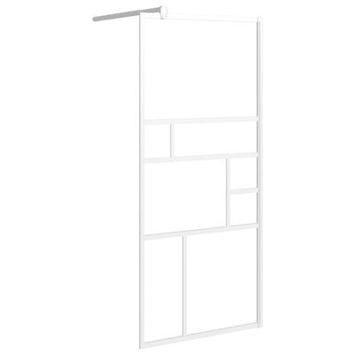 vidaXL Mampara de ducha accesible vidrio ESG blanco 90x195 cm