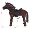 vidaXL Caballo de peluche de pie marr&oacute;n oscuro XXL