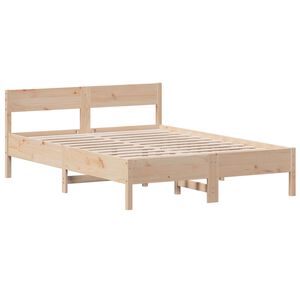 vidaXL Estructura de cama sin colch&oacute;n madera de pino blanco 150x200 cm